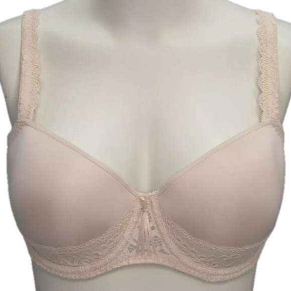 NEW PRIMA DONNA T-Shirt Bra Light Pink Size 36D I Do Lace Detail Adjustable